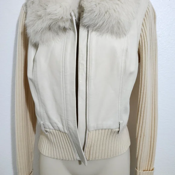 FOX FUR Lamb Skin LEATHER WOOL SNOWBUNNY Ski Jacket - Picture 4 of 14